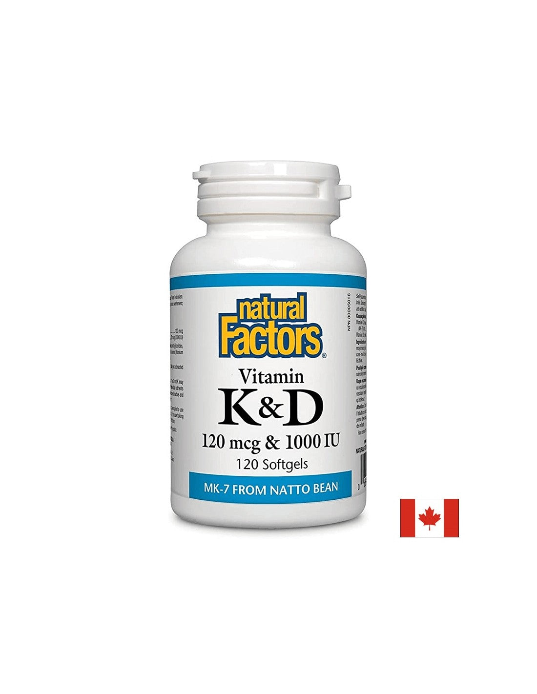 Vitamin K2 120 MCG | D3 1000 IU - 120 gel kapsula