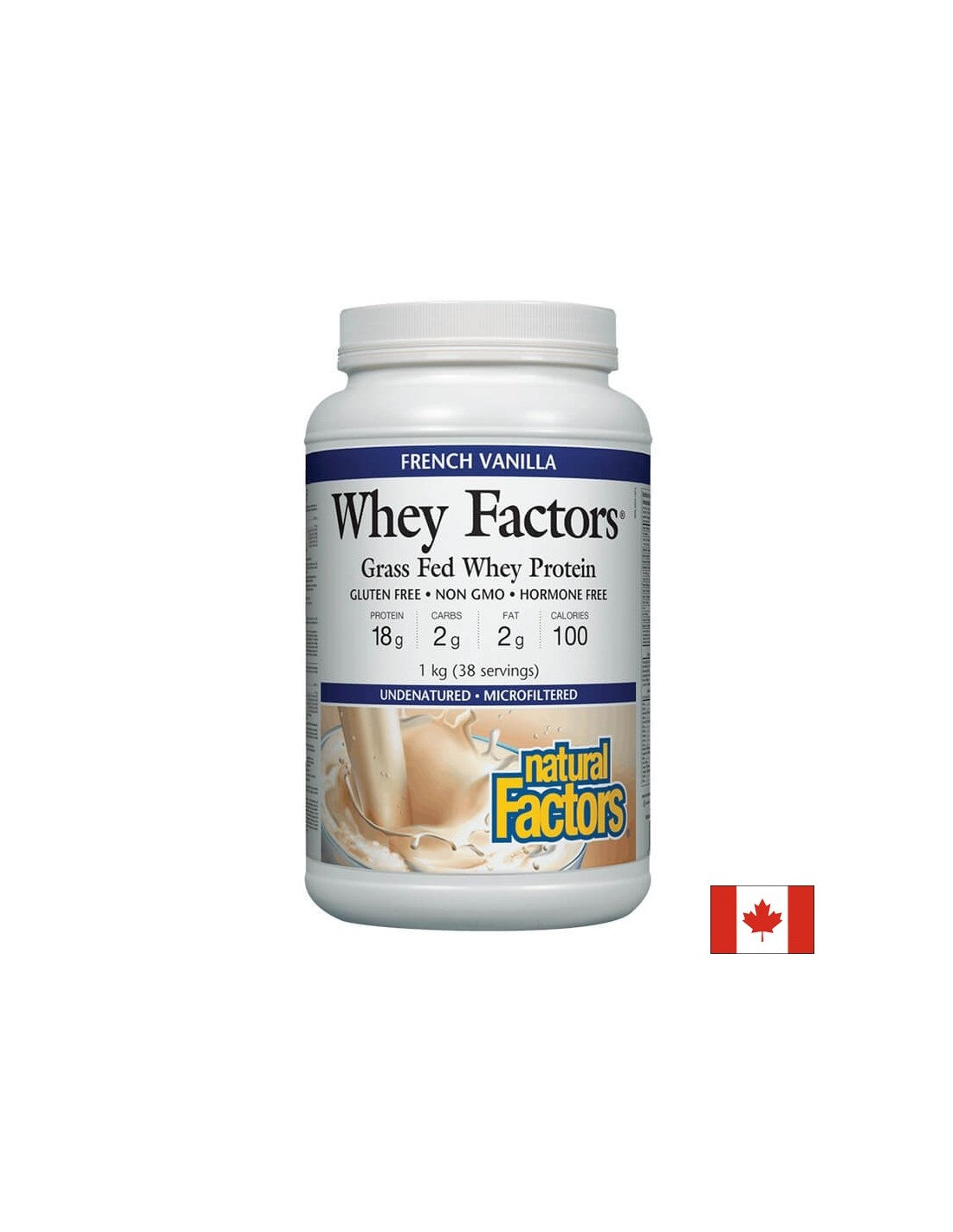 Whey Factors® trava hranjena sirutka proteina | Vanilija - 1000 grama