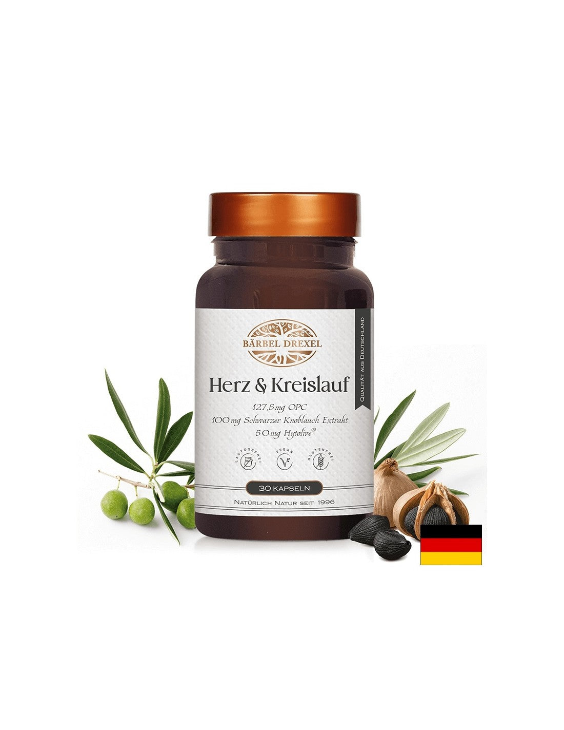 Zdravo srce i dobra cirkulacija - formula sa sjemenom grožđa, crni češnjak, maslina i vitamin E, 30 kapsula