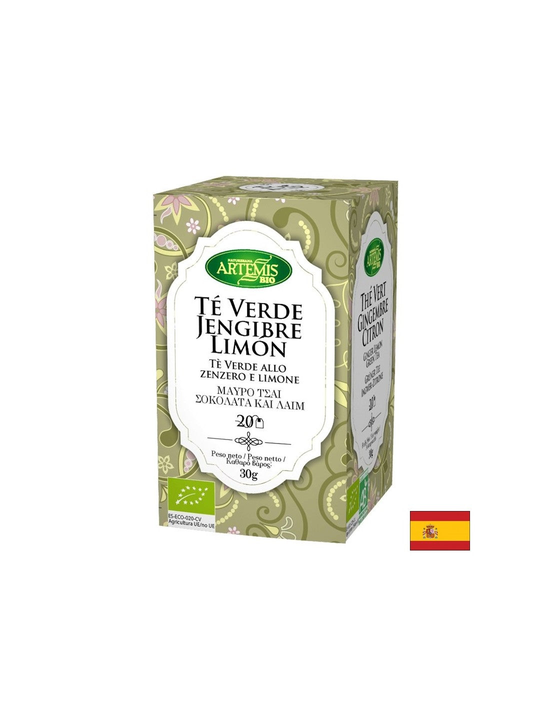 Zeleni čaj s đumbirom i limunom, bio 20 filter vrećica