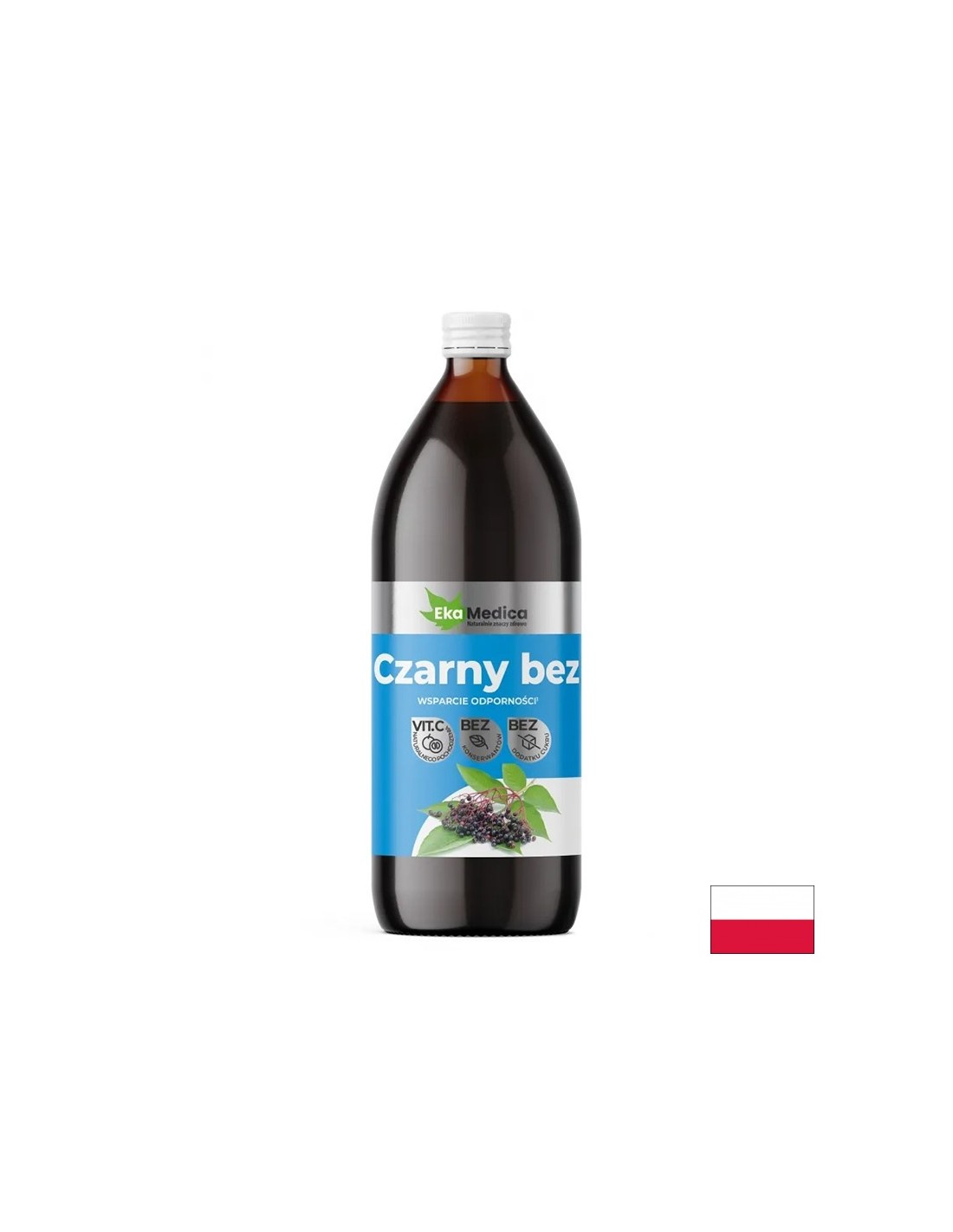 Sok od bazge s camu camu i prirodnim vitaminom C - Imunitet i dišni sustav, 1 litra, 20 ili 40 doza