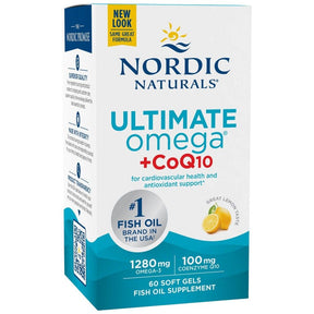 Ultimate Omega 1280 mg + CoQ10 - 60 Gel capsules - Nutra Best Europe