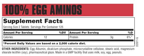 100% Egg Amino 250 tableta