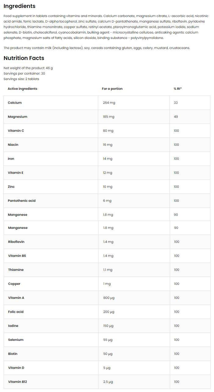 100% vitamina&Min - 30 tableta