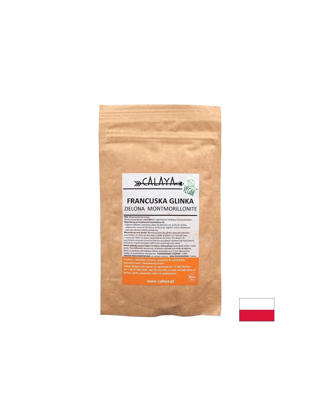 Francuska montmorilonit zelena glina, 100 g praha