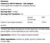 Vitamin E 400 IU Natural 100 gel kapsule
