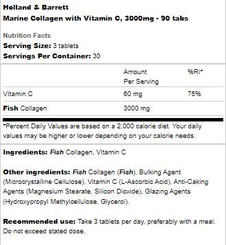 Morski kolagen s vitaminom C 3000 mg - 90 tableta