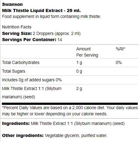 Tekući ekstrakt mlijeka Thistle 29 ml