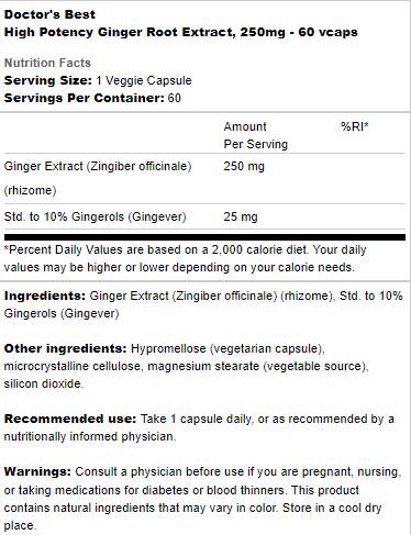 Najbolji ekstrakt korijena đumbira 250 mg | Visoka potencija - 60 kapsula