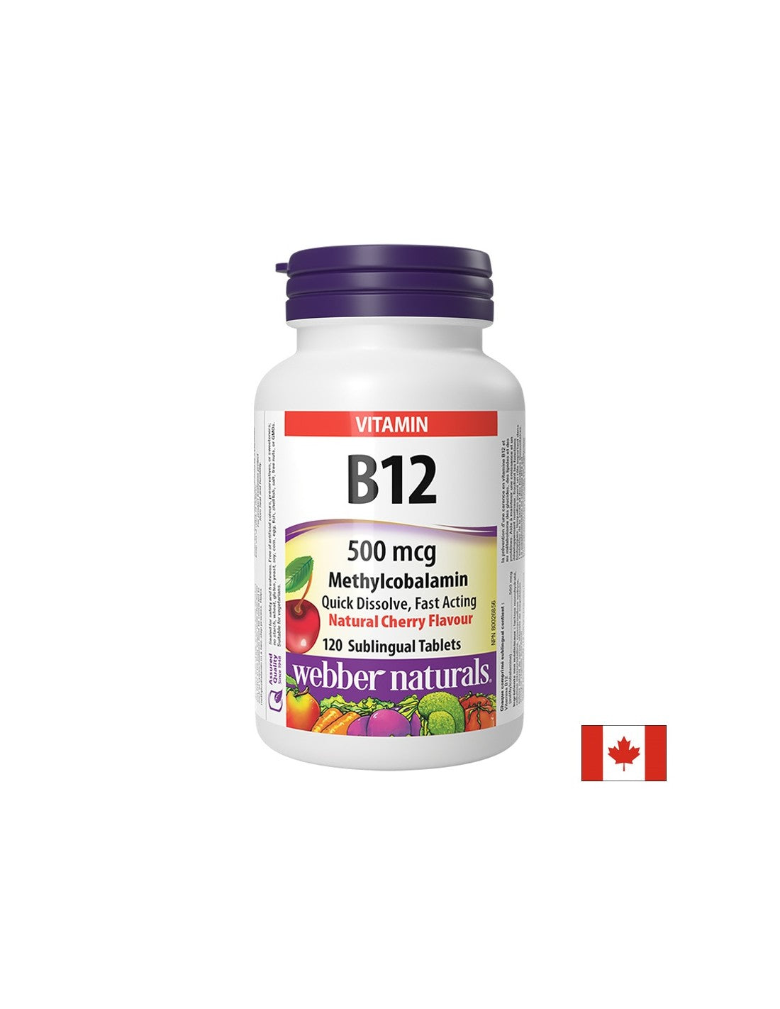 Energija, živčani sustav, funkcija mozga - vitamin B12, 500 µg, 120 sublingvalnih tableta