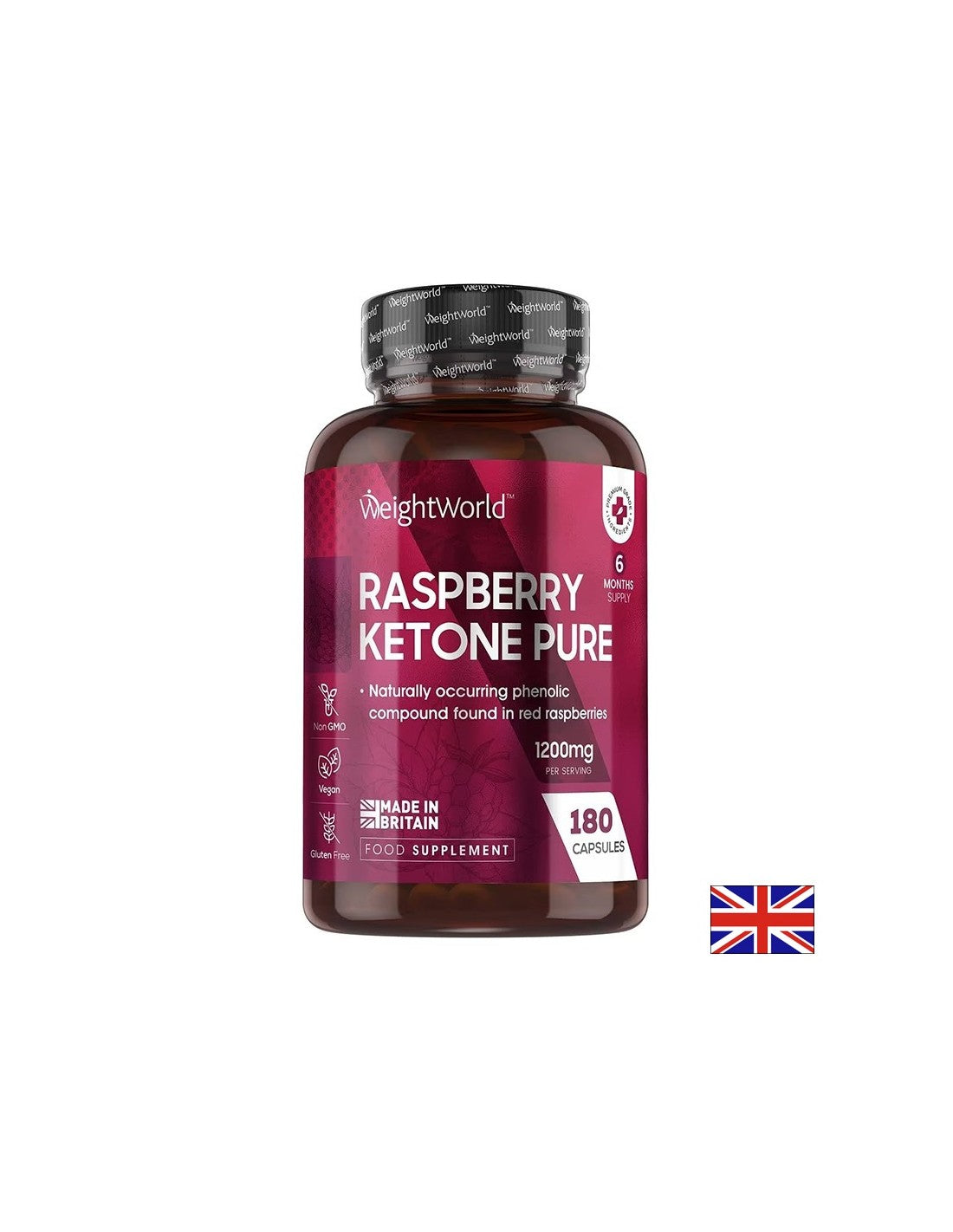 Sagorijevanje masti - ketoni maline, 1200 mg x 180 kapsula Weight World