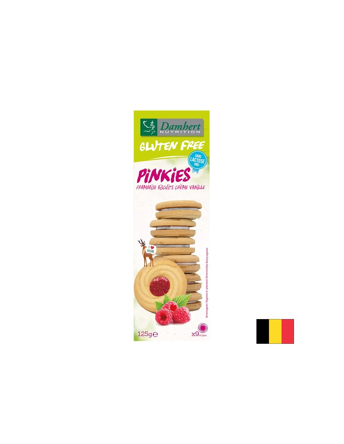 Bezglutenski keksi s kremom od vanilije i malinama, 125 g