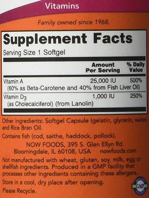 Vitamin A 25000 IU - 250 gel kapsula