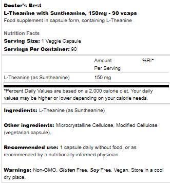 L-teanine 150 mg | Sa suteaninom - 90 kapsula