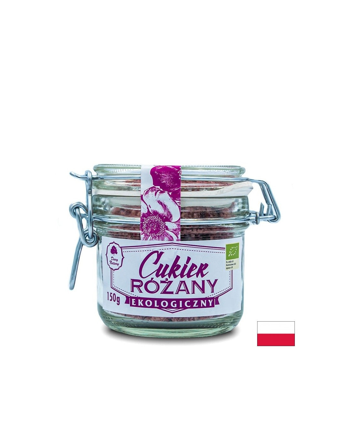 Bio šećer od trske s laticama ruže, 150 g <tc>Dary Natury</tc>