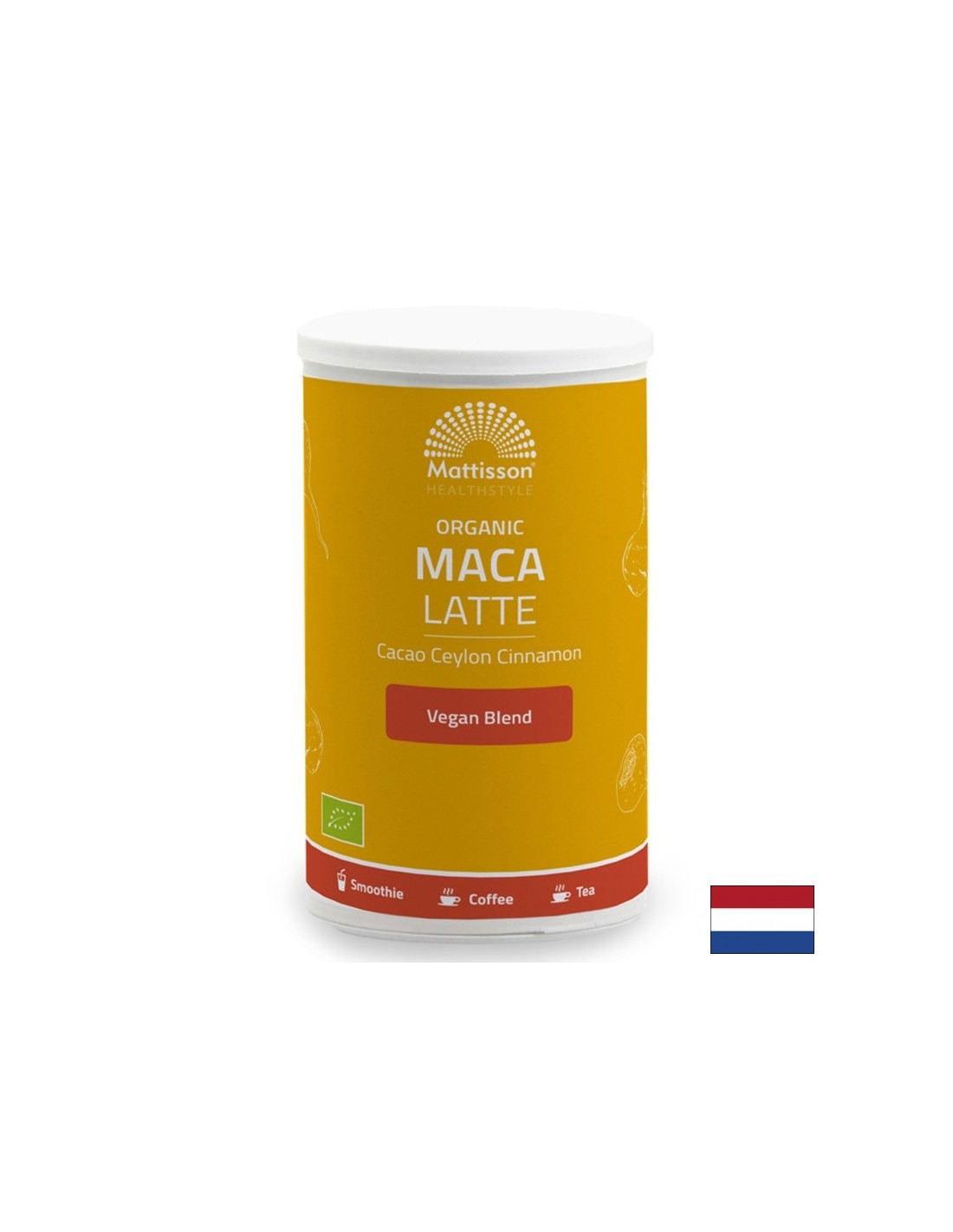 Latte s kakaom, macom, lucumom i cejlonskim cimetom ORGANSKI, 160 g, prah