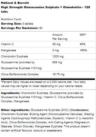 Glukozamin sulfat visoke čvrstoće + hondroitin - 120 tableta
