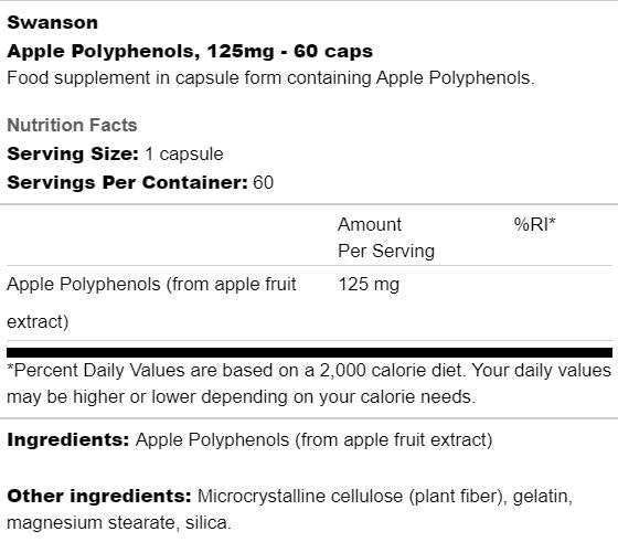 Apple polifenoli 125 mg 60 kapsula