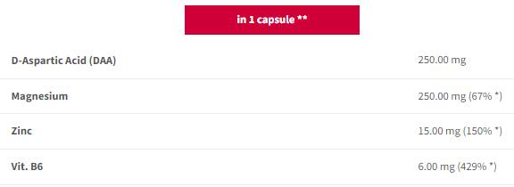 Prozma+ muška formula | ZMA + D -asparata kiselina - 90 kapsula