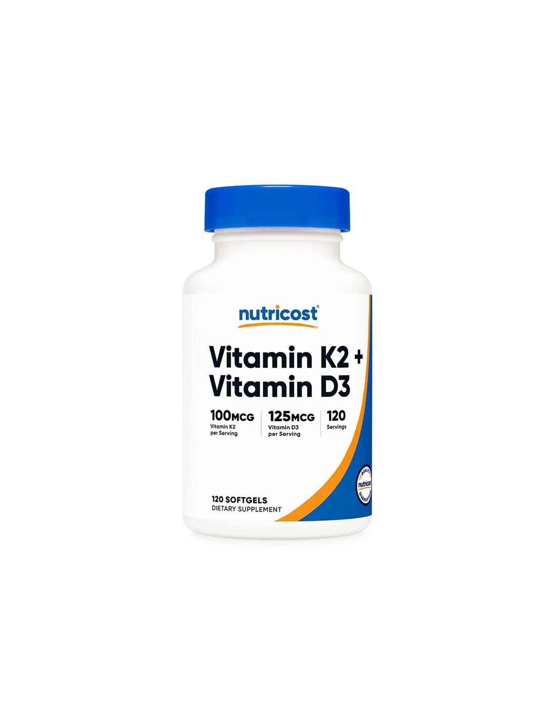 Kosti i zubi - Vitamin K2 + Vitamin D3, 120 <tc>Nutricost</tc> meke kapsule
