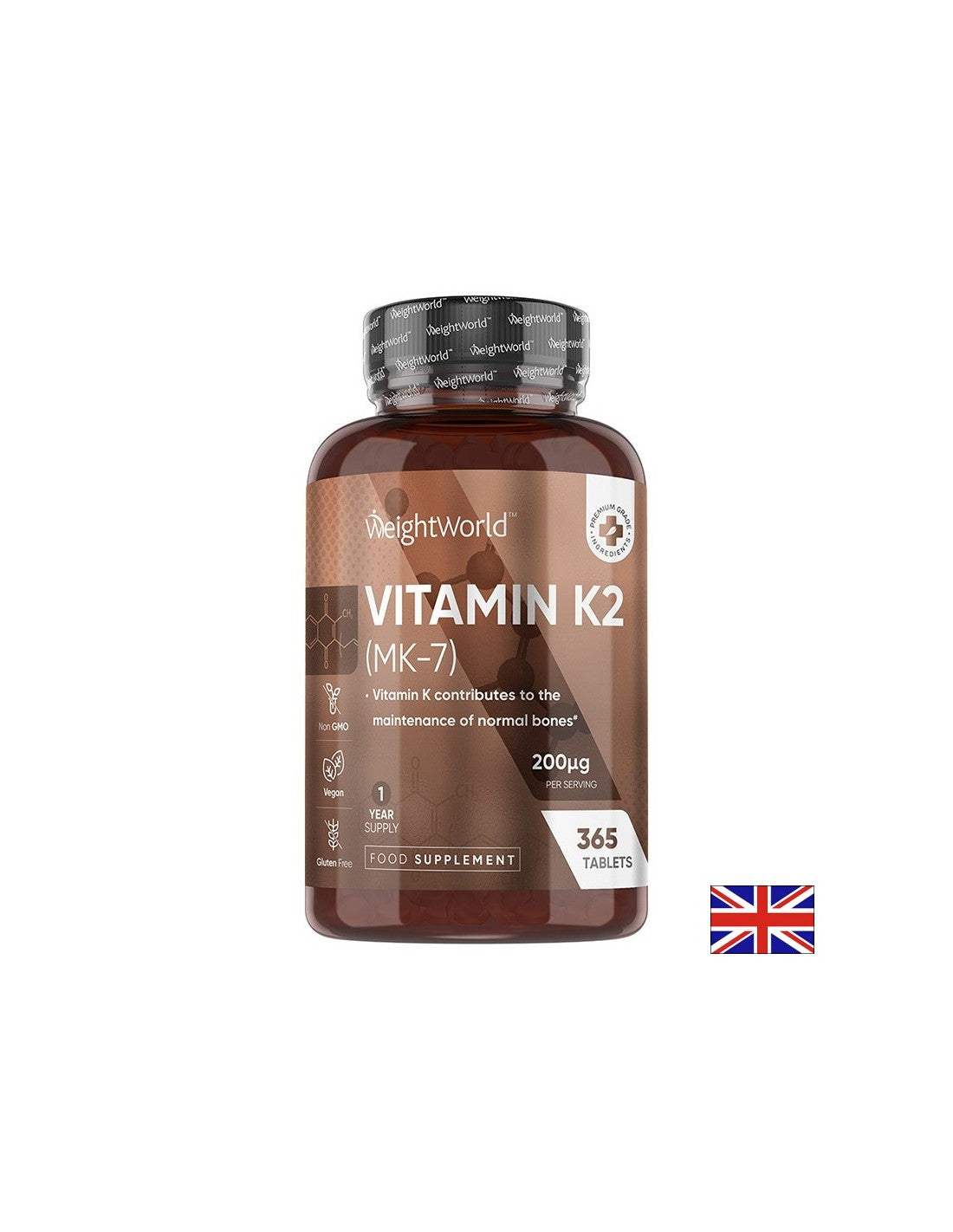 Kosti i kardiovaskularni sustav - Vitamin K2 (MK-7), 200 µg x 365 tableta