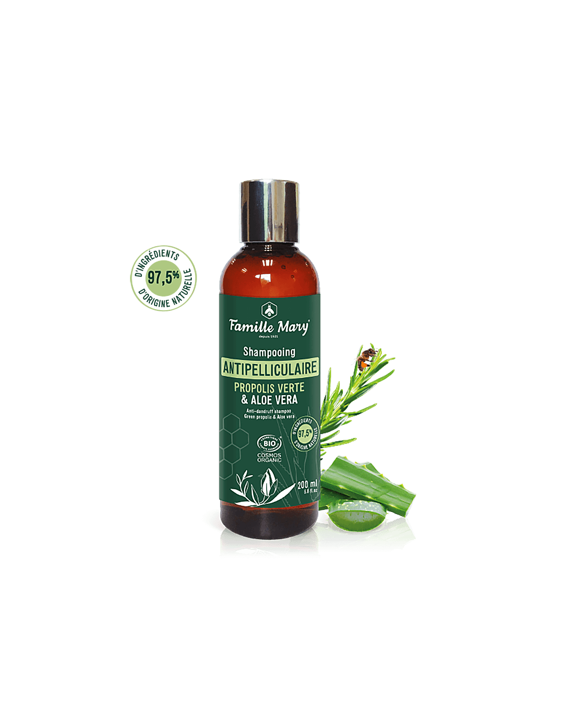 Organski šampon protiv peruti s aloe verom i zelenim propolisom, 200 ml