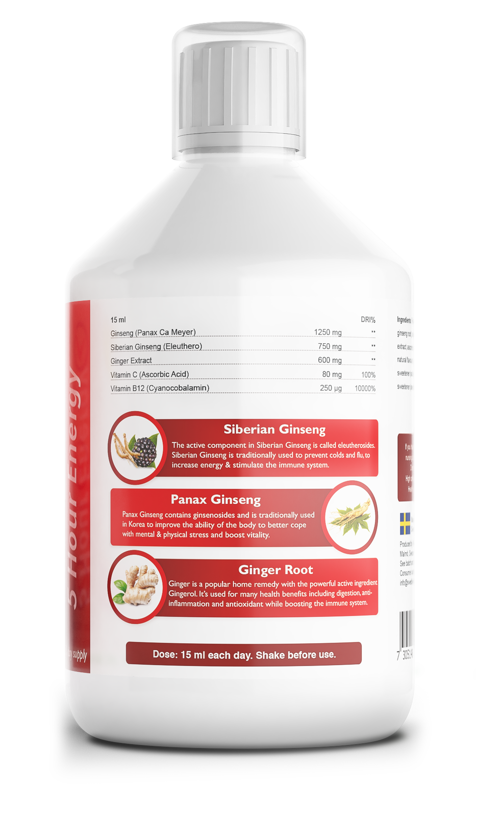 Ginseng 2000 mg - s ekstraktom đumbira - 500 ml
