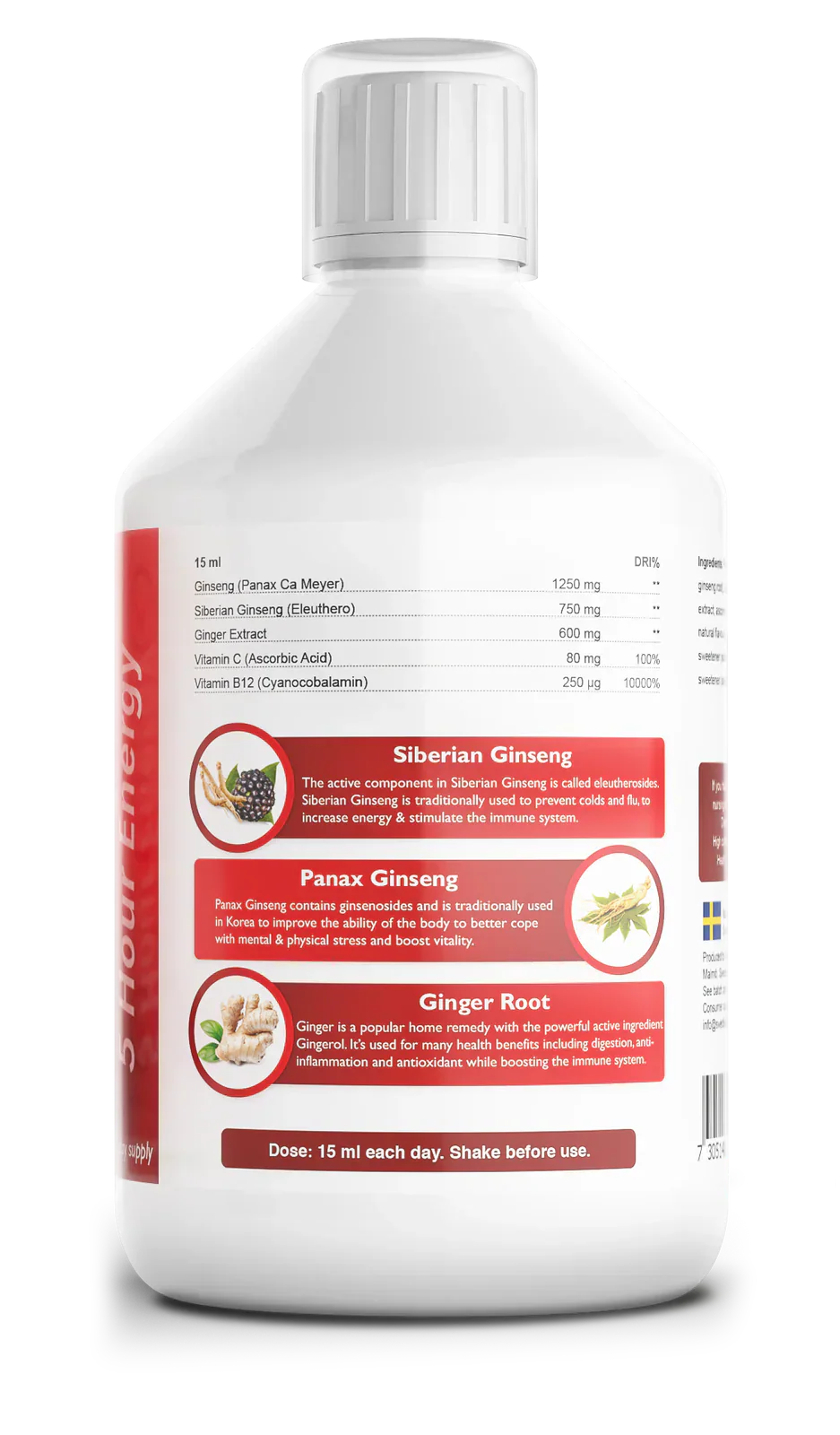 Ginseng 2000 mg - s ekstraktom đumbira - 500 ml