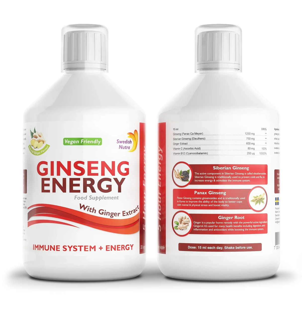 Ginseng 2000 mg - s ekstraktom đumbira - 500 ml