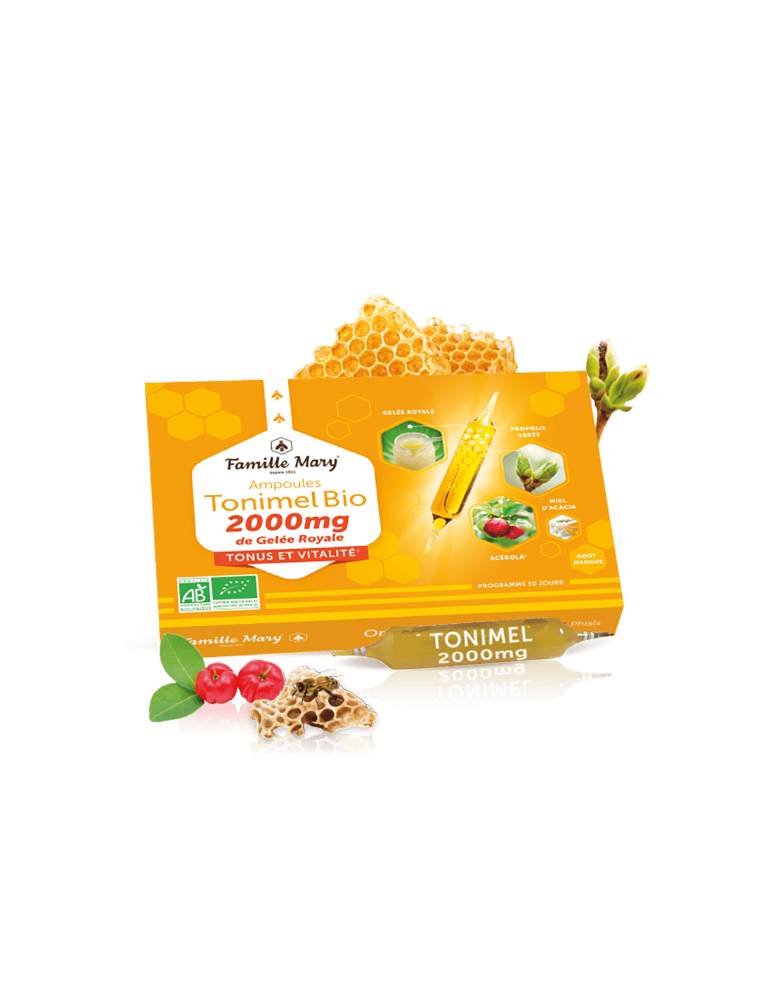 Ampule za tonus, energiju i imunitet (sa matičnom mliječi 2000 mg), BIO, 10 ampula za piće, okus naranče