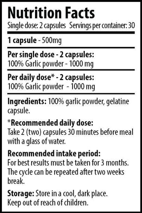 Garlic 60 capsules - Nutra Best Europe