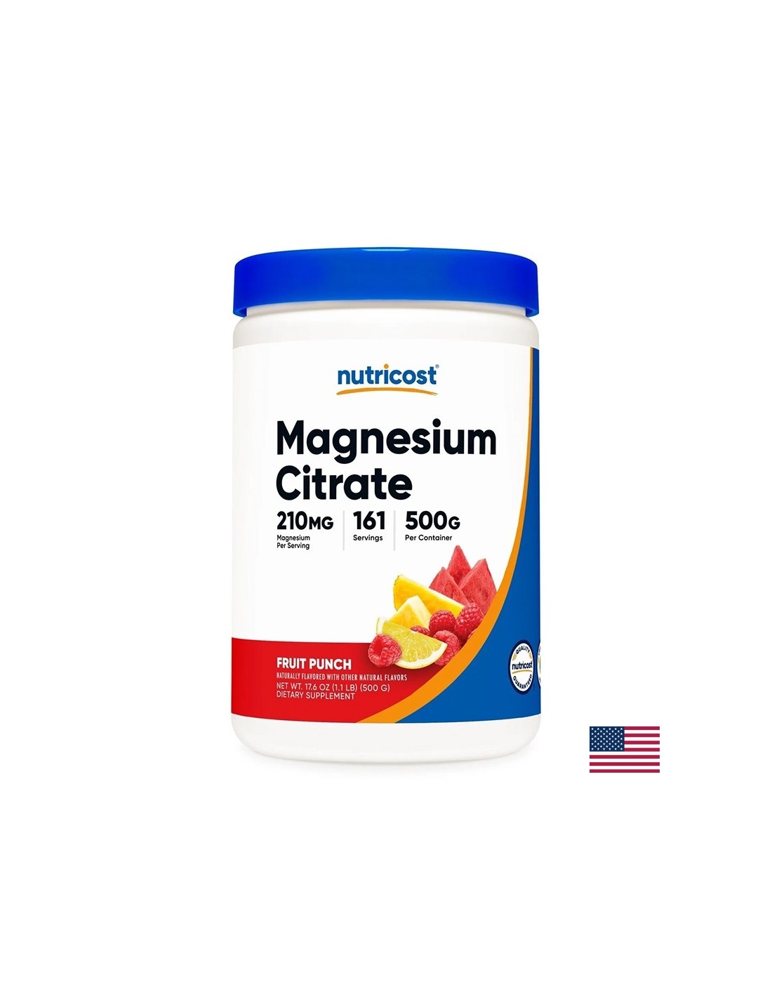 Mišićni, srčani i živčani sustav - Magnezij (citrat), 210 mg x 500 g praha, okus voćnog punča