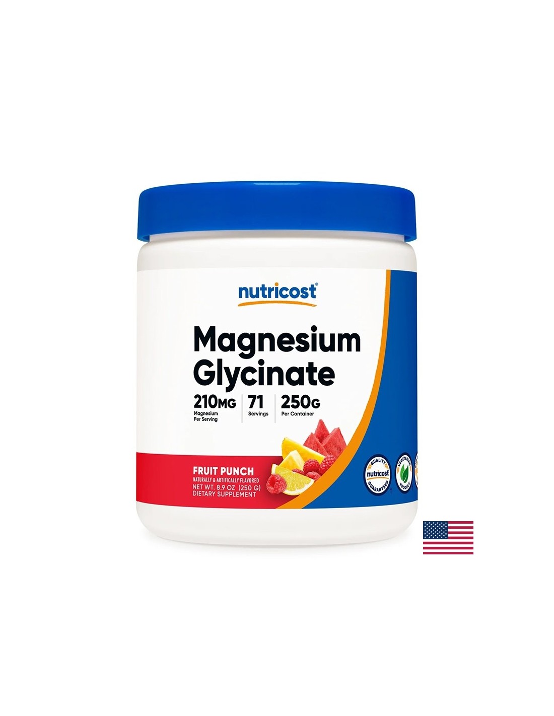 Njega srca i mišića - Magnezij (bisglicinat), 210 mg x 250 g u prahu, s okusom voćnog punča
