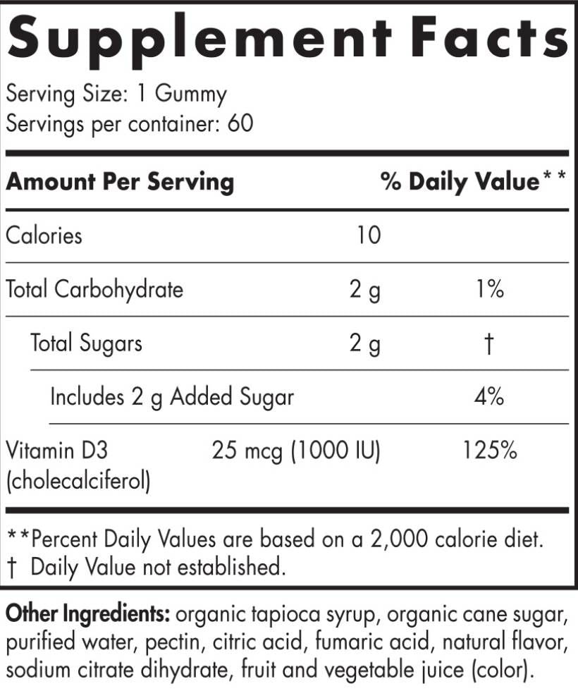 Vitamin D3 Gummies 1000 IU - 120 guma
