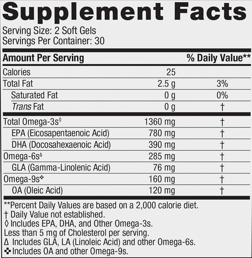 Kompletna omega xtra 1360 mg - 60 softgels