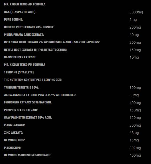 Gospodin X Gold Testo AM / PM formula