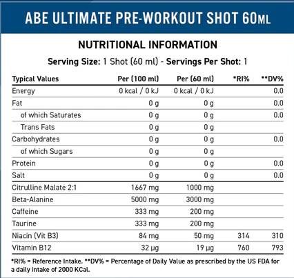 Abe Shot | Sve crno sve prije vježbanja - 60 ml