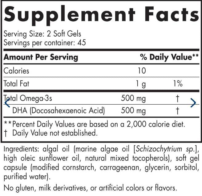 Alge DHA 500 mg - 60 gel kapsula