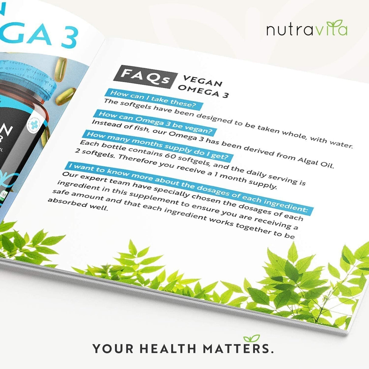 Vegan Omega 3 - 2000 mg /60 vegan gel kapsula/