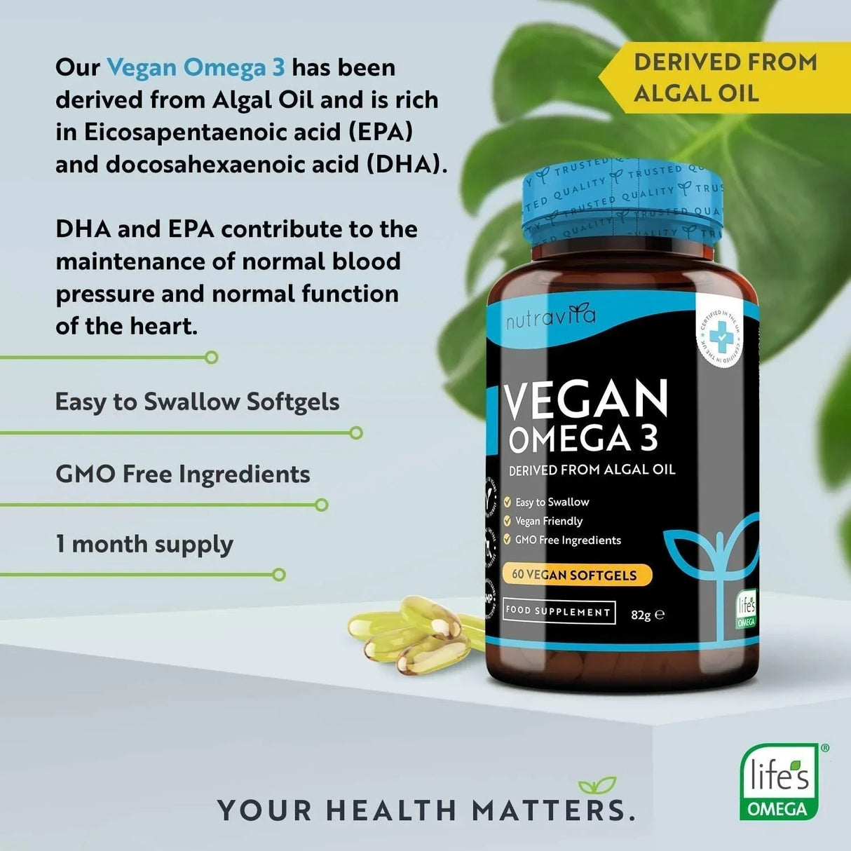 Vegan Omega 3 - 2000 mg /60 vegan gel kapsula/