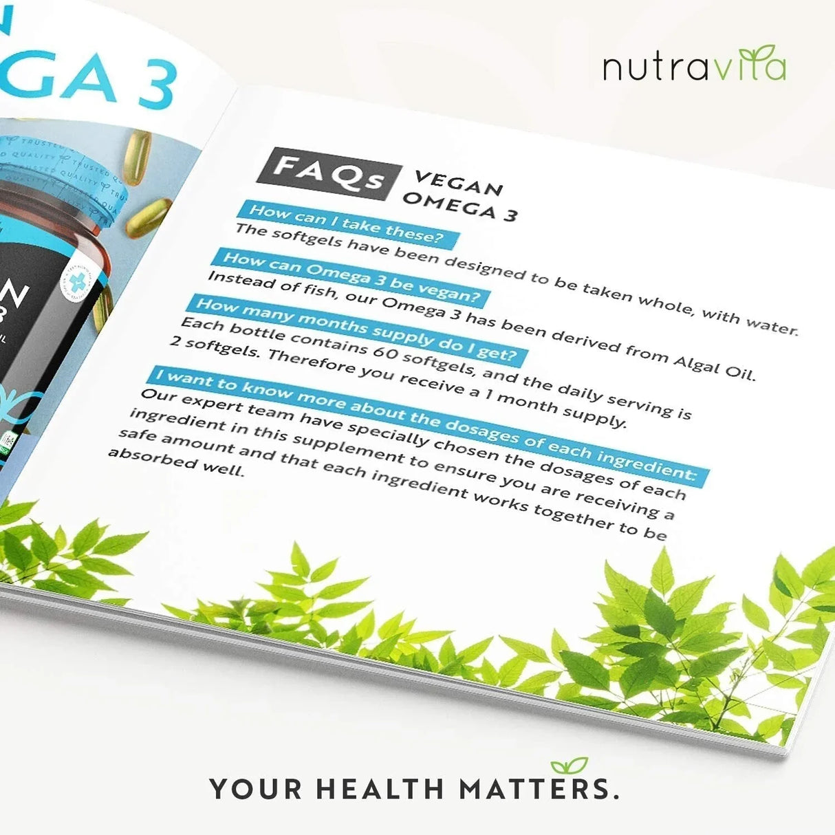 Vegan Omega 3 - 2000 mg /60 vegan gel kapsula/