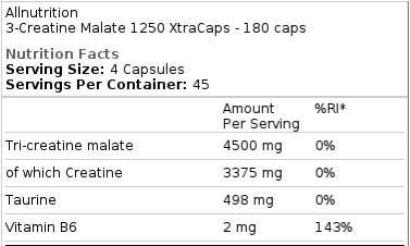 3-kreatin malat 1250 XtraCaps - 180 kapsula