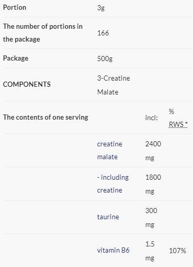 3 kreatin malat | Tri-kreatin malat u prahu - 500 grama