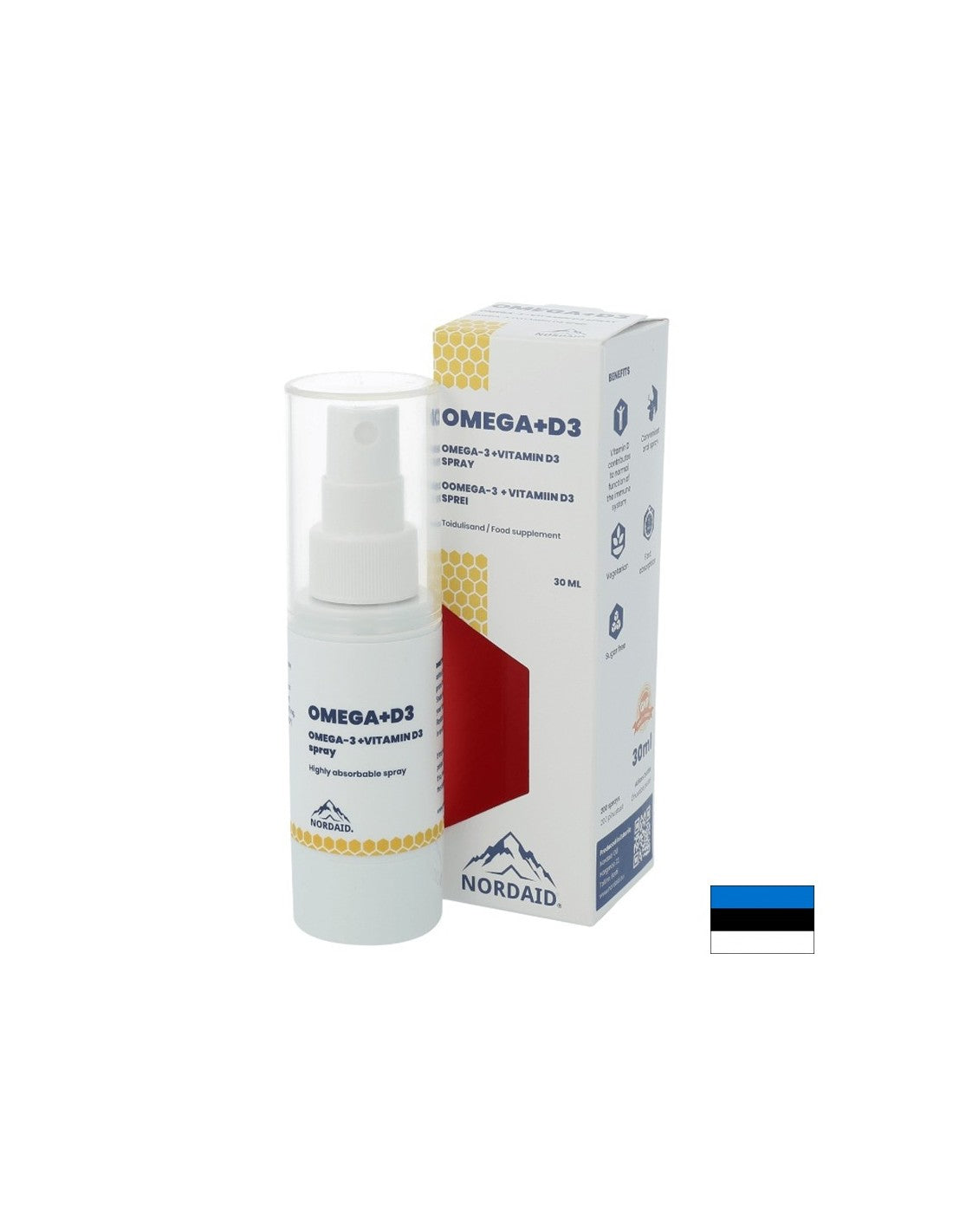 Omega-3 EPA & DHA + vitamin D3 1000 IU - Snažan imunitet i zdrave kosti i zubi - Sprej za usta, 30 ml, 200 raspršivanja