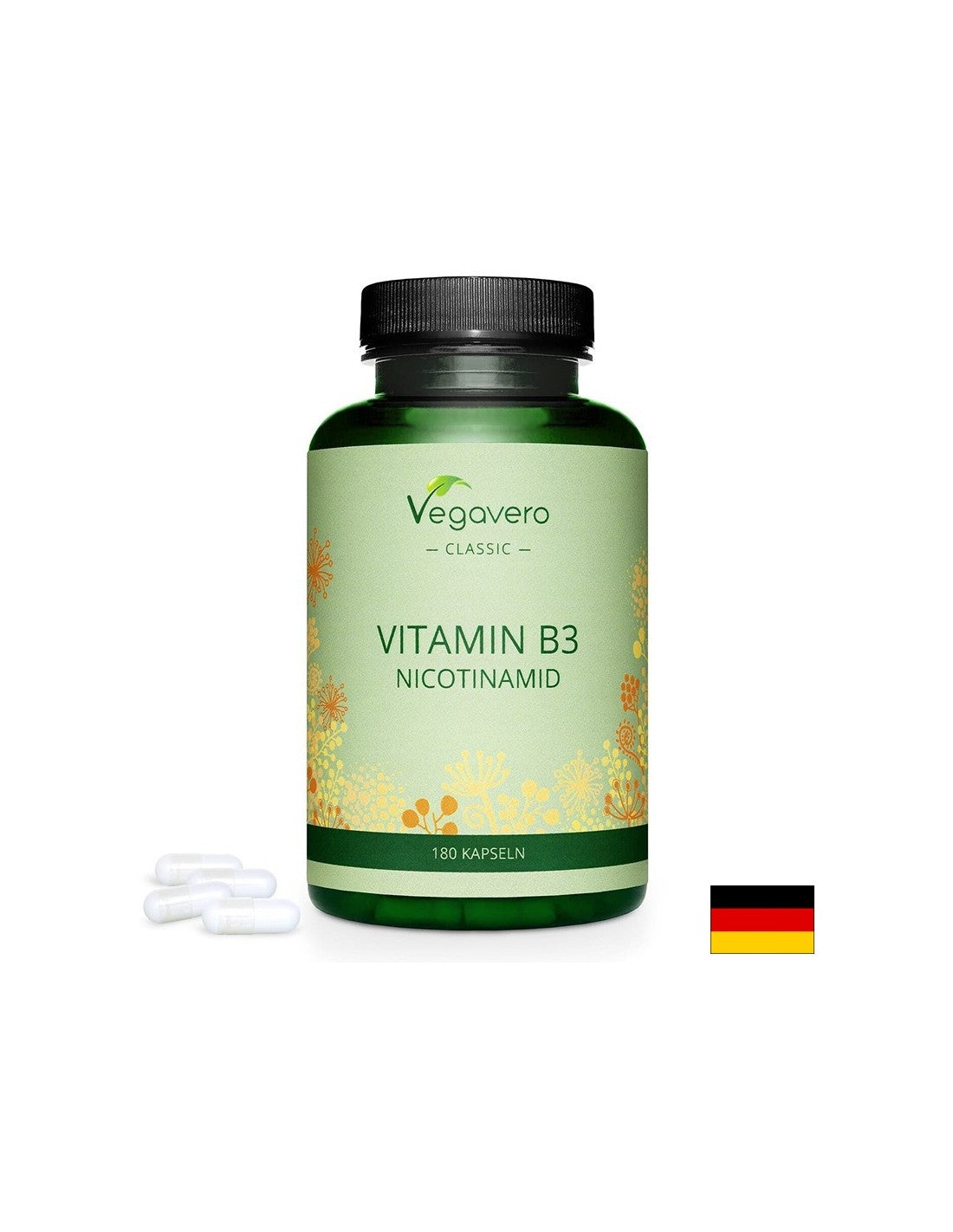 Vitamin B3 (Nikotinamid) - Vitamin B3 Nikotinamid, 180 kapsula
