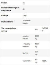 3 kreatin Malate | Tri -kreatinski malate u prahu - 250 grama