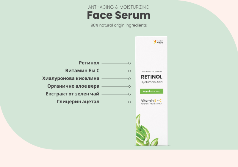 Serum za lice s retinolom, hijaluronom i kolagenom 30 ml <tc>Swedish Nutra</tc>