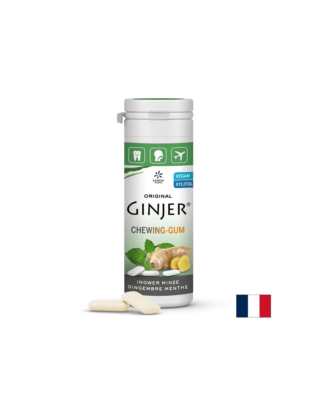 Đumbirove žvakaće gume s mentom, 30 g (20 komada) <tc>Lemon Pharma</tc>