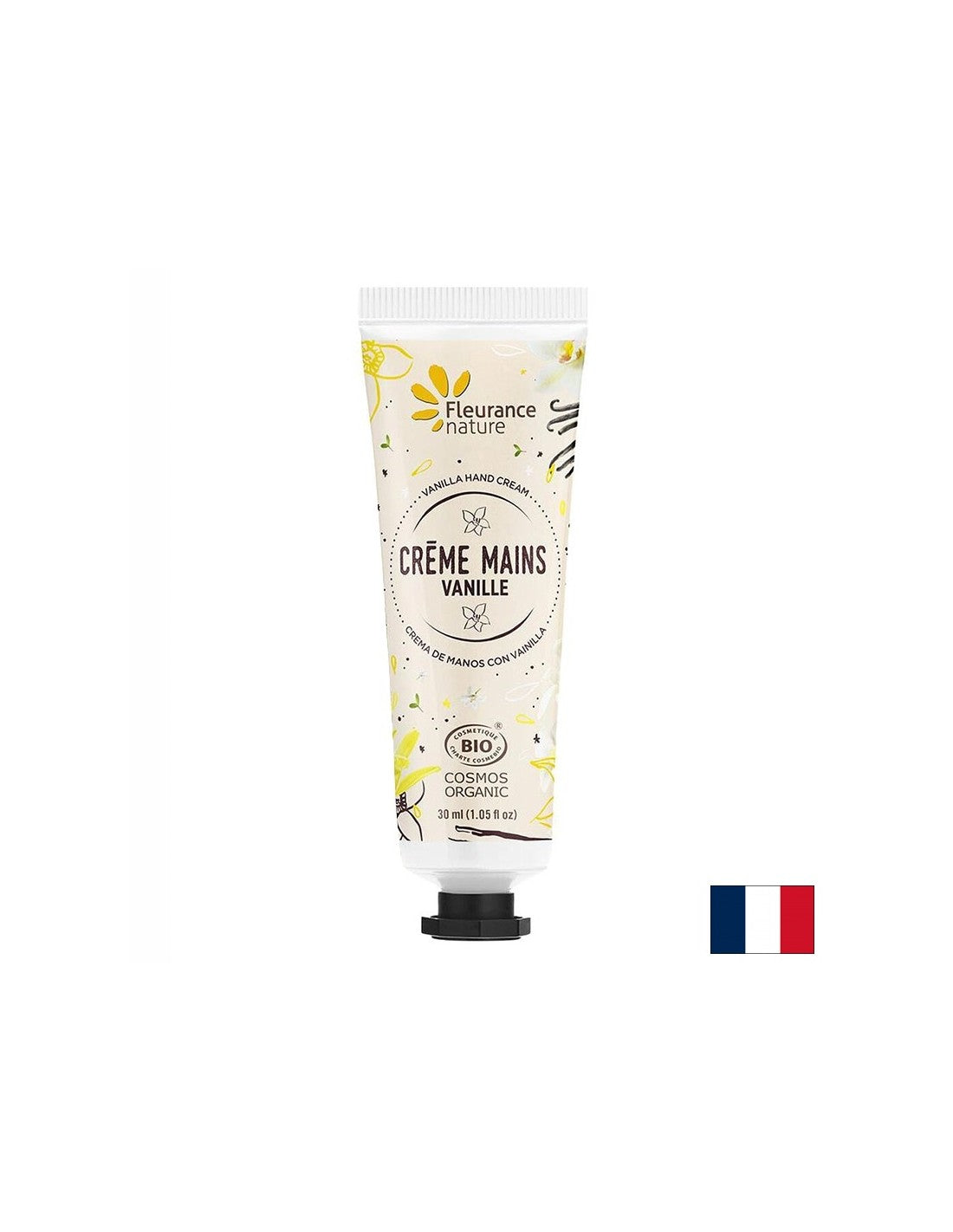 Krema za ruke s cvjetnom vodicom ruže Damacena, shea maslacem, aloe verom, mirisom vanilije, 30 ml Fleurance Nature