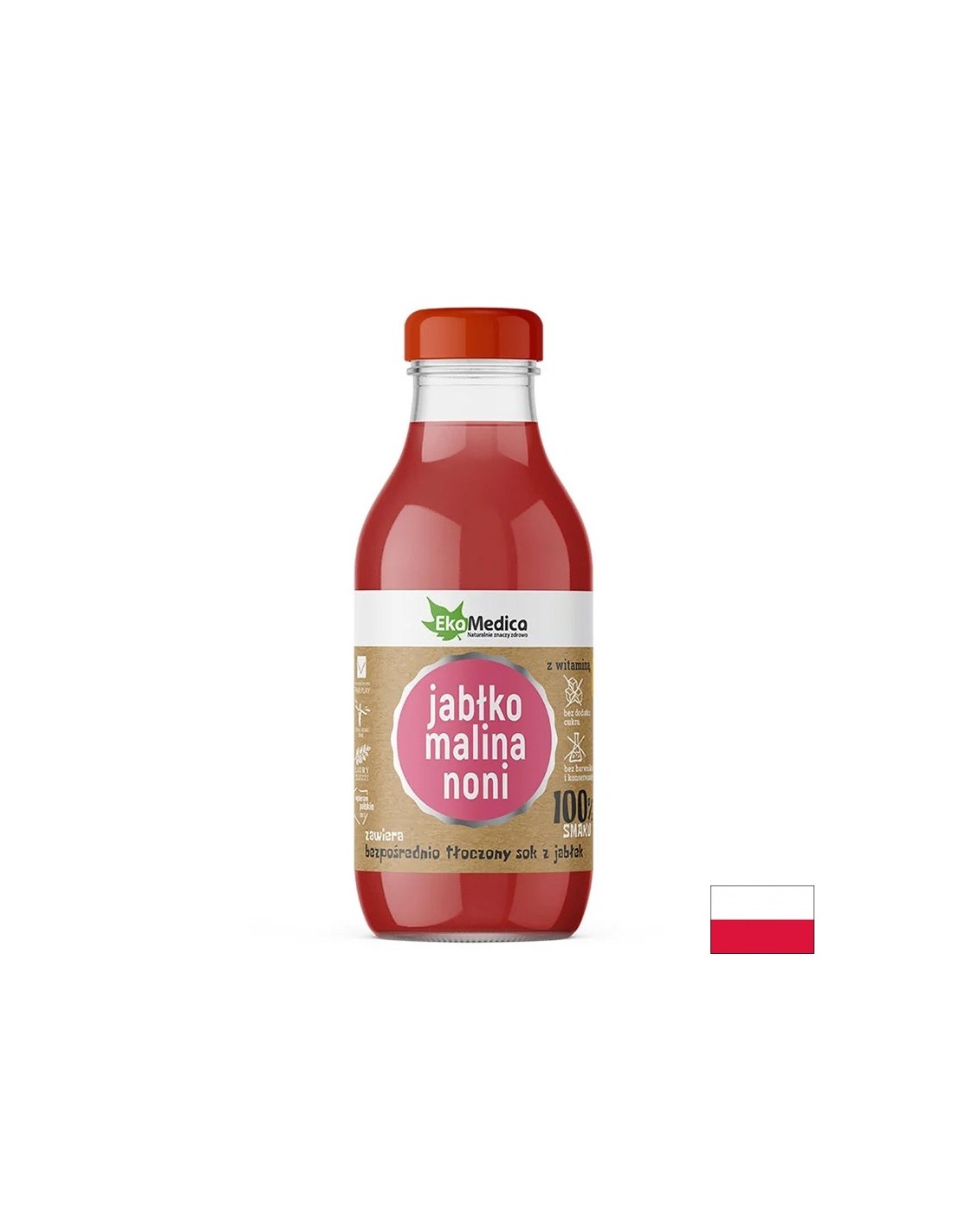 Sok od jabuke, maline i nonija - imunitet i dobra probava, 300 ml